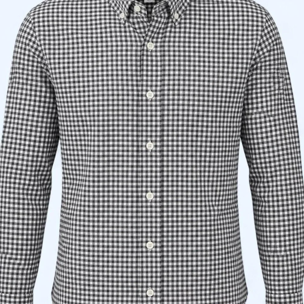 Five Four Los Angeles Rialto button-down shirt in charcoal gingham.